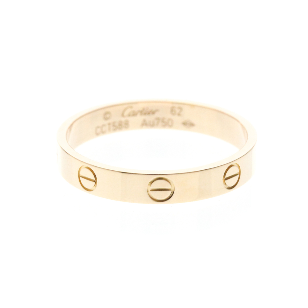 Cartier Mini Love Ring Pink Gold (18K) Fashion No Stone Band Ring Pink Gold